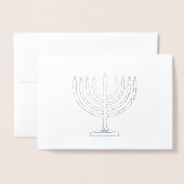 Hanukkah Snowstorm Menorah Folienkarte (Vorderseite mit Umschlag)