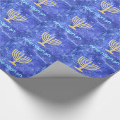 Hanukkah Snowstorm Menorah Geschenkpapier (Ecke)