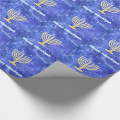 Hanukkah Snowstorm Menorah Geschenkpapier (Ecke)