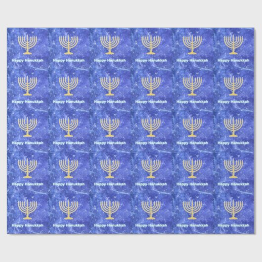 Hanukkah Snowstorm Menorah Geschenkpapier (Flach)
