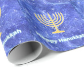 Hanukkah Snowstorm Menorah Geschenkpapier (Rolleneckpunkt)