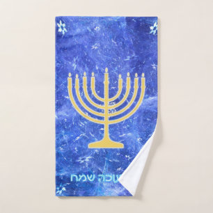 Hanukkah Snowstorm Menorah Handtuch