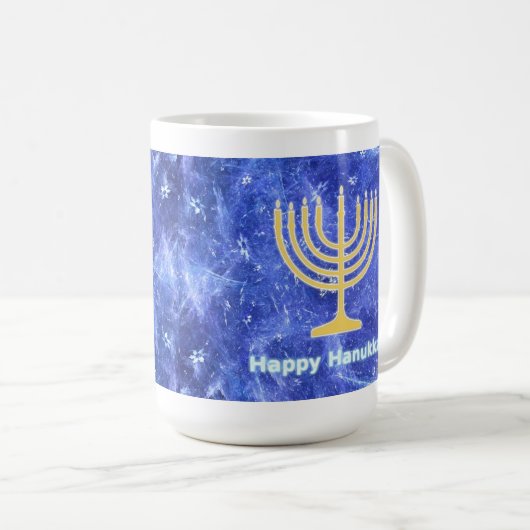 Hanukkah Snowstorm Menorah Kaffeetasse (VorderseiteRechts)