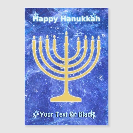 Hanukkah Snowstorm Menorah Magnetkarte (Vorderseite)
