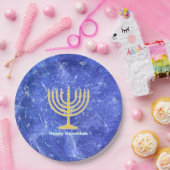 Hanukkah Snowstorm Menorah Pappteller (Party)