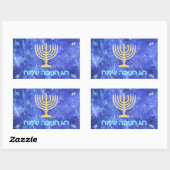 Hanukkah Snowstorm Menorah Rechteckiger Aufkleber (Blatt)