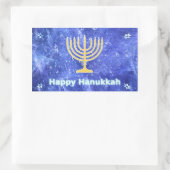 Hanukkah Snowstorm Menorah Rechteckiger Aufkleber (Tasche)