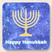 Hanukkah Snowstorm Menorah Untersetzer (Vorderseite)