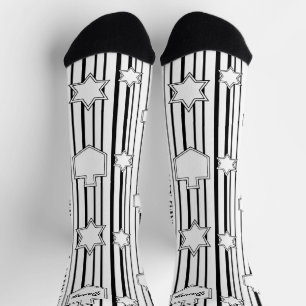 Hanukkah-Socken "Dreidels und Sterne" Socken