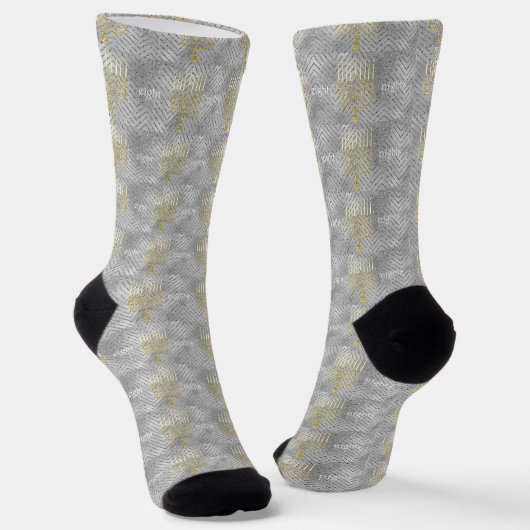 Hanukkah-Socken "Elegante Menorahs" Socken (Gewinkelt)