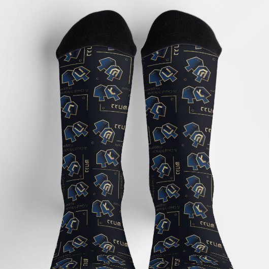 Hanukkah-Socken "Navy Dreidels" Socken (Oben)