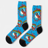 Hanukkah-Socken "Super Judah" Socken (Linkes Detail)
