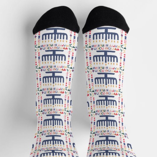 Hanukkah Socks "Menorah Happy" Socken (Oben)