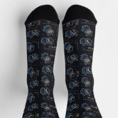 Hanukkah Socks "Navy Dreidels" Socken (Oben)