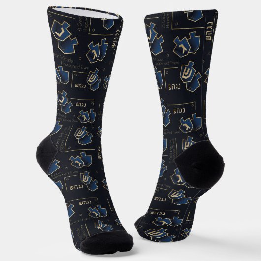 Hanukkah Socks "Navy Dreidels" Socken (Gewinkelt)