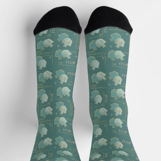 Hanukkah Socks "Teal Dreidels" Socken (Oben)