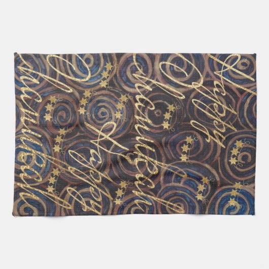 Hanukkah Spinning Golds Geschirrtuch (Horizontal)