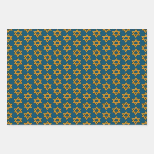 HANUKKAH STAR DAVID Jüdisches Holiday Set of Geschenkpapier Set (Vorderseite)