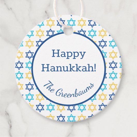 Hanukkah Star des David Classic Round Sticker Geschenkanhänger (Vorderseite)