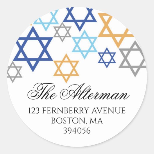Hanukkah Star des David Umschlag Aufkleber Label (Vorderseite)