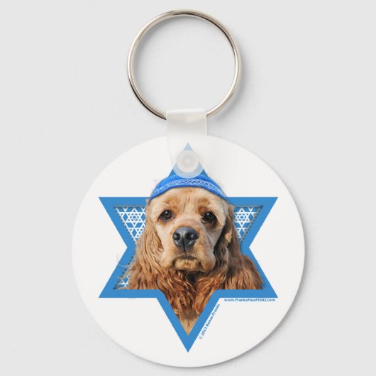 Hanukkah Star of David - Cocker Spaniel Schlüsselanhänger (Vorderseite)