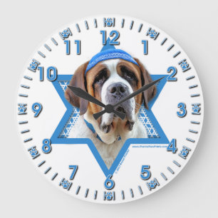 Hanukkah Star of David - St Bernard Große Wanduhr