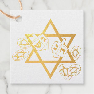 Hanukkah Star und Dreidels Geschenkanhänger