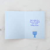 Hanukkah Star und Schneeflocken Blau Feiertagskarte (Innenseite)