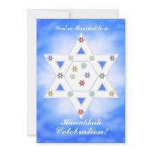 Hanukkah Star und Schneeflocken Celebration Blue