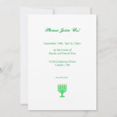 Hanukkah Star und Schneeflocken Celebration Green Einladung (Rückseite)