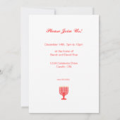 Hanukkah Star und Schneeflocken Celebration Red Einladung (Rückseite)