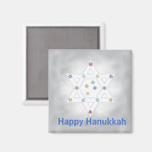Hanukkah Star und Schneeflocken Grau Magnet (Vorderseite/Rückseite)