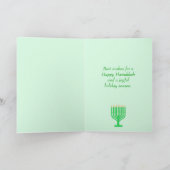 Hanukkah Star und Schneeflocken grün Feiertagskarte (Innenseite)