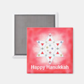 Hanukkah Star und Schneeflocken Rot Magnet (Vorderseite/Rückseite)