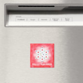 Hanukkah Star und Schneeflocken Rot Magnet (In Situ (Geschirrspüler))