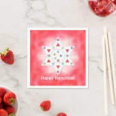 Hanukkah Star und Schneeflocken Rot Serviette (Beispiel)