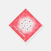 Hanukkah Star und Schneeflocken Rot Serviette (Ecke)