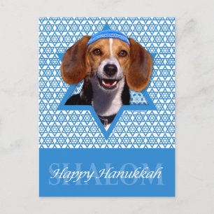 Hanukkah Star von David - Beagle Feiertagspostkarte