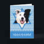 Hanukkah Star von David - Border Collie Feiertagskarte<br><div class="desc">Was könnte Sprichwort Happy Hanukkah mehr Spaß machen, als diesen Border Collie Dog mit einem Yamaka, umgeben vom Star of David, zu haben. Dieses skurrile Urlaubsprojekt wird bestimmt Ihre Freunde und Familie und andere Hundefreunde begeistern. Dieses Design ist in mehr als 100 Hundebüten erhältlich. Wenn Sie Ihren Lieblingshund nicht sehen...</div>