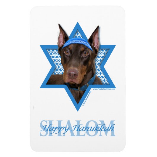 Hanukkah Star von David - Doberman - Rocky Magnet (Vertikal)