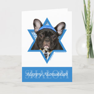 Hanukkah Star von David - French Bulldog - Aquamar Feiertagskarte