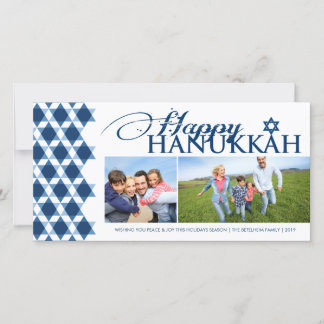 Hanukkah Star von David Geometric Muster 2 Foto Feiertagskarte