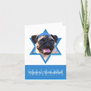 Hanukkah Star von David - Mops Feiertagskarte