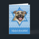 Hanukkah Star von David - Pitbull - Tigger Feiertagskarte<br><div class="desc">Was könnte Sprichwort Happy Hanukkah mehr Spaß machen, als diesen Pitbull Hund mit einem Yamaka zu haben, der vom Star of David umgeben ist. Dieses skurrile Urlaubsprojekt wird bestimmt Ihre Freunde und Familie und andere Tierfreunde begeistern. Dieses Design ist in mehr als 100 Hundebüten erhältlich. Wenn Sie Ihren Lieblingshund nicht...</div>