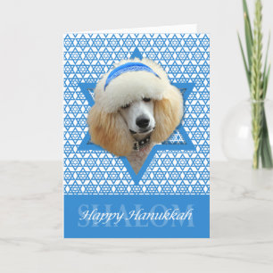 Hanukkah Star von David - Poodle - Apricot Feiertagskarte