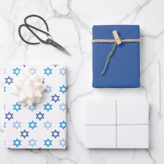 Hanukkah Star von David Set Geschenkpapier Set (Vorderseite)