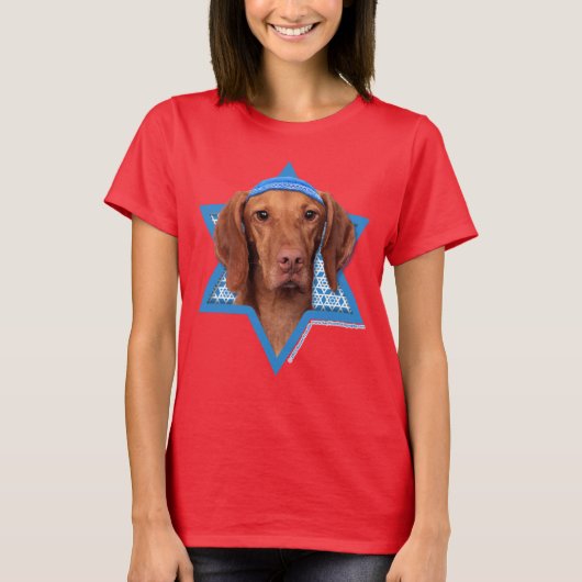 Hanukkah Star von David - Vizsla - Reagan T-Shirt (Vorderseite)