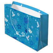 Hanukkah Stars Geschenktasche Große Geschenktüte (Rückseite Schrägansicht)