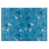 Hanukkah Stars Glas Cutting Board Schneidebrett (Vorderseite)