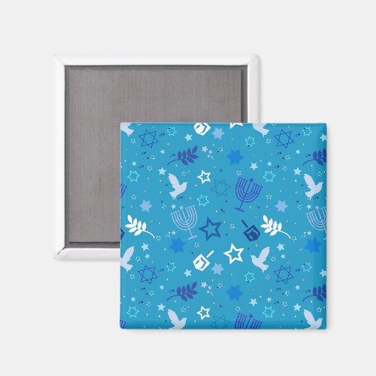 Hanukkah Stars Magnet (Vorderseite/Rückseite)